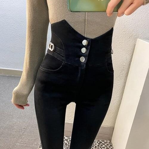 2021 Spring Autumn Womens High Waist Jeans Good Stretchy Girls Friend Denim Pants Pencil Women Friend High Rise Jeans
