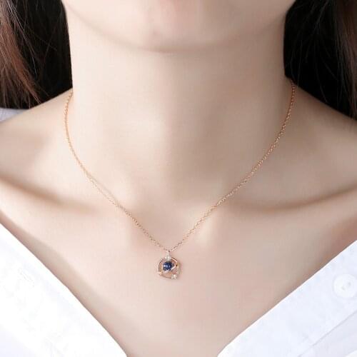 S925 Sterling Silver Dream planet Necklace female summer 2021 small light luxury rose gold versatile clavicle chain