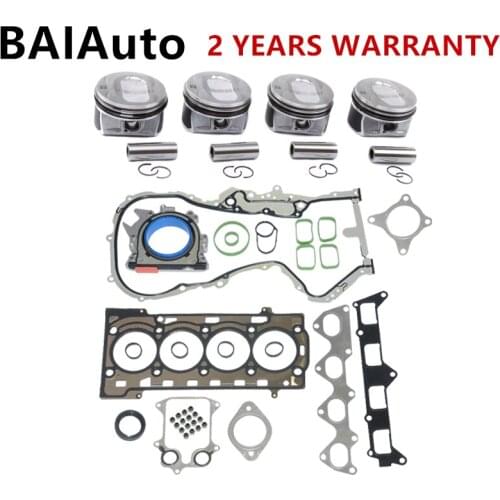03C198151B 038103085E Engine Cylinder Gasket & Piston Rins Set For Audi A1 Skoda Seat VW Golf Jetta Tiguan 1.4TSI 036109675A