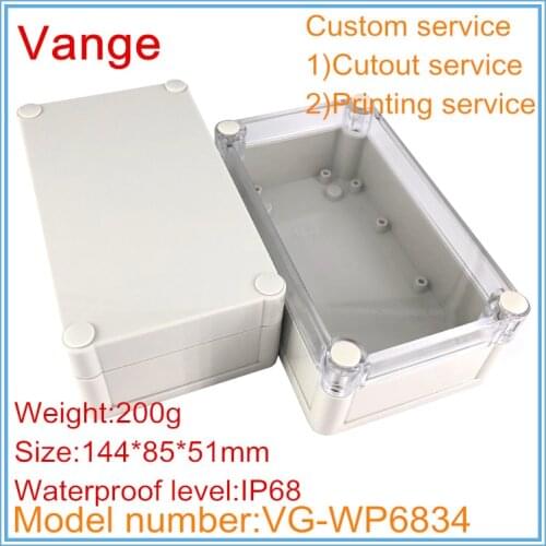 1pcs/lot enclosures for electronics 144*85*51mm IP68 waterproof ABS plastic project housing shell for module PCB design