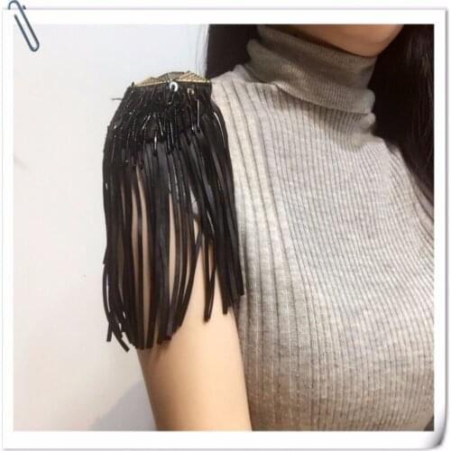 2 pieces / lot of exquisite punk wind coat suit brooch tassel badges performances exaggerated rivets long accessories