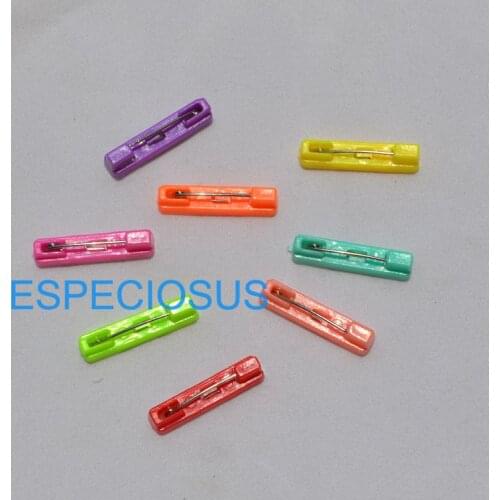 50pcs DIY Jewelry Findings & Components Brooch Making Accessories 22*5mm Mix Color Lovely Plastic Brooch Pin Brooch Base