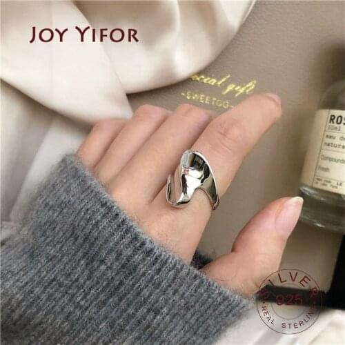 Authentic 925 Sterling Silver Rings curve line Finger Rings for Women Wedding Original Silver Jewelry