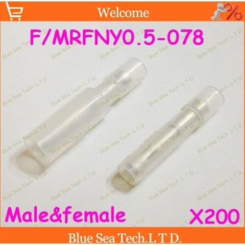 Free Shipping 200pcs/lot F/MRFNY0.5-078 White cold-pressed terminal Connectors and Splices For 0.3-1.0mm2 , 24-18 AWG Wire
