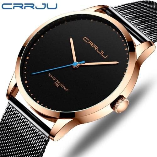 CRRJU Mens Watch Top Brand Luxury Business Watch Waterproof Clock Male Sports Watches Men Quartz Wrist Watch Relogio Masculino