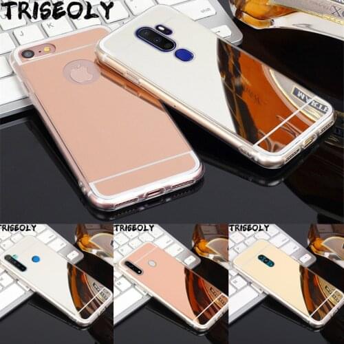 For OPPO A5 A9 2020 A11 A31 A83 A7 A9 A1 F11 R17 Pro Rose Gold Back Cover For OPPO Reno Z Realme 5 3 Pro X TPU Mirror Phone Case