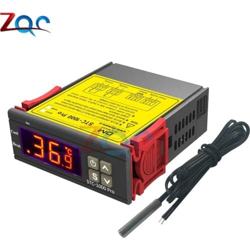 STC-1000 PRO AC 220V LED Digital Temperature Controller SHT2000 Thermostat Humidistat for Incubator Refrigerator