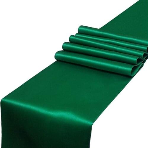 Cheap 30cm*275cm Satin Banquet Table Runner Wedding For Party Event Home Decoration Supply Table Cover Runner Tablecloth