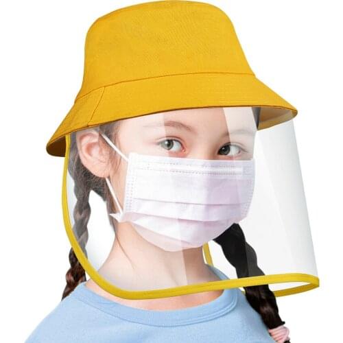 Childrens Anti Droplets Hat Cap for Boy and Girl Removable Velcro Bucket Hat Sun Protection Fisherman Hat for Baby Boy Girl