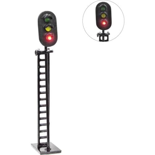 HO scale Train Signal Light 1:87 12V Led Lamp Model Railway 3-Light Block Signals with resistor