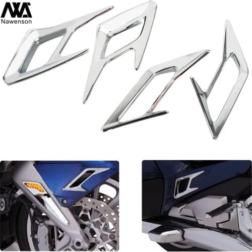 Chrome Motorcycle Front Fender Vent Trim Side Panel Vent Trim Kit ABS Plastic Fairing Accessories for Gold Wing GL1800 2018-2020