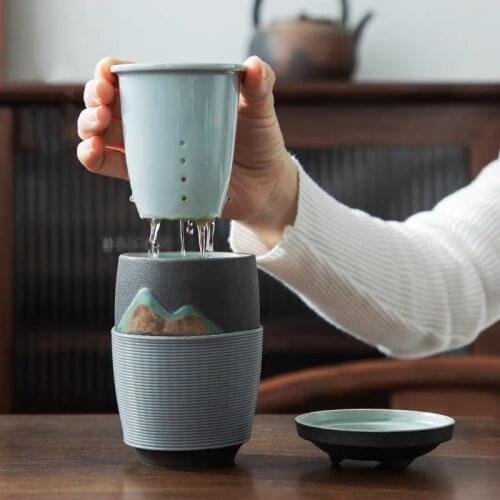 Chinese Office Household Tea Cup Cup Ceramic Mug with Lid Filter Travel Cup Ceramic Mug Travel Mug Coffee Coffee Cup Travel Mugs