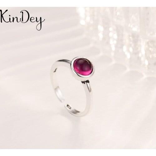 Creative Style Boho Silver Color Red Crystal Rings For Women Adjustable Ring Fashion Charm Jewelry Wholesale