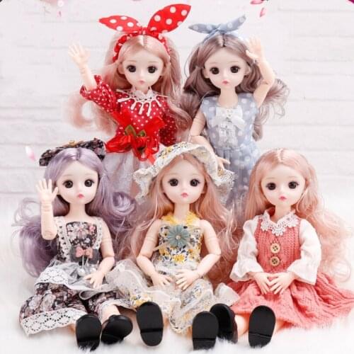 New 30cm Doll Winter Dress Set 23 Movable Joint Makeup 3D Real Beauty Makeup Doll Fashion Dress DIY Toy Gift Girl