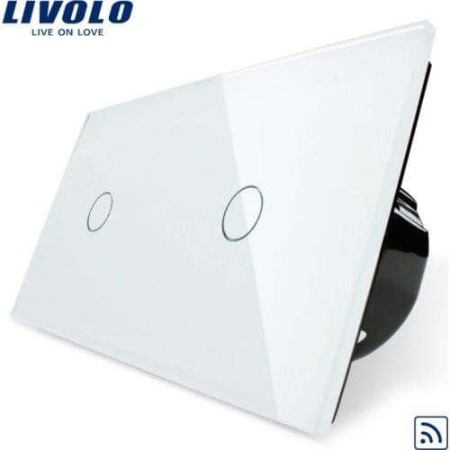 Livolo Luxury Crystal Glass Panel Smart Switch, Remote&Touch Control Wall Light Switch,VL-C701R-11/VL-C701R-11