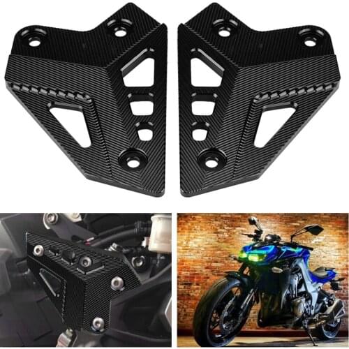 Motorcycle Footrest Foot Peg Protector Heel Protective Cove For Kawasaki Z900 2017 Black CNC Aluminum Motorbike