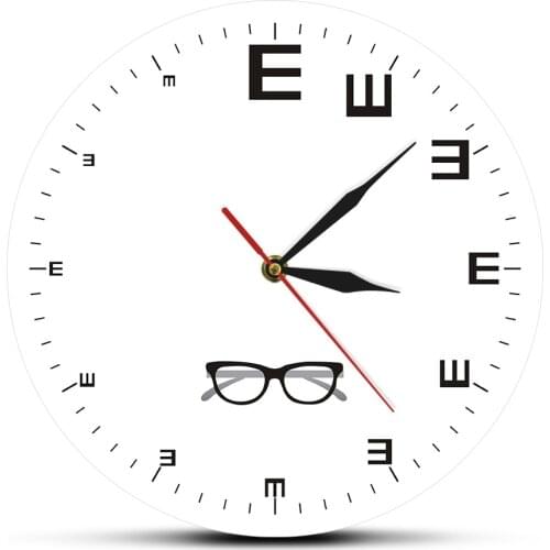 Eye Chart Modern Design Wall Clock Ophthalmology Decor Optometry Vision Test Artwork Silent Quartz Clock Wall Watch Oculist Gift