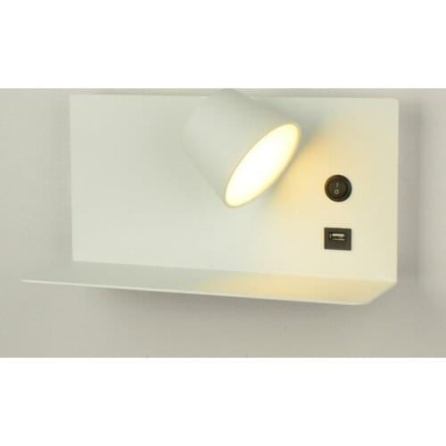 Indoor Bedroom Modern Wall Lamp Bedside Reading USB Charging Living Room Hotel Creative Lamp Wall