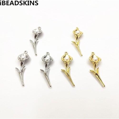 New arrival! 39x12mm 100pcs zinc alloy Flower-shape charm for earrings/earrings accessories/Earring parts DIY