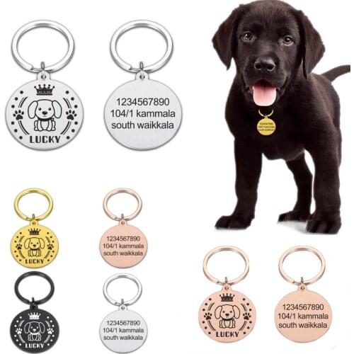 New Pet Id Tags Cat Dog ID Tag Custom Free Engraving Personalized Dog Collar Pet Charm Name Necklace Collar Puppy Accessory