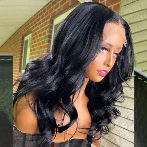 Middle Part Lace Front Wigs Body Wave Synthetic Hair for Women 13x3 Lace Front Wig with Baby Hair Heat Resistant Fiber Hair
