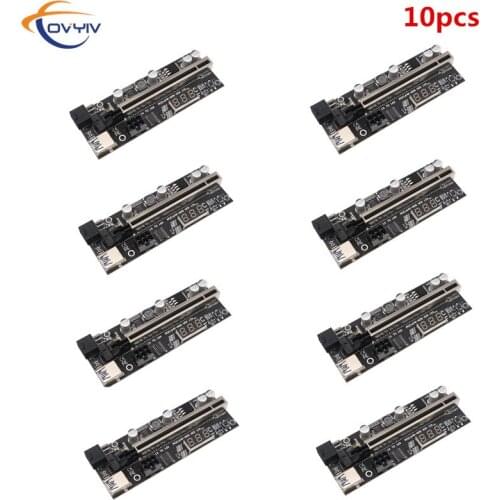COVYIV VER12X PCI-E Riser With Temperature Sensor PCIE PCI E Express Card GPU 1X to X16 USB Cable Mining Riser For Video Card