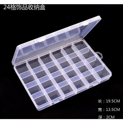 24 Slot Transparent Plastic Storage Box Diamond Painting Accessories Tool Nail Art Rhinestone Bead Storage Box