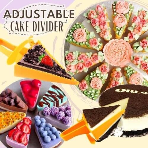 Adjustable Cake Divider 2 in 1 Adjustable Cake Cutter Slicer Cake Server Plastic Baking Cutter Cakes Divider/Tools Reusable Cake