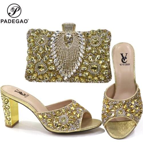 African Wedding Italian Shoe and Bag Sets Ladies Italian Shoe and Bag Set for Party In Women High Quality African Wedding Shoes