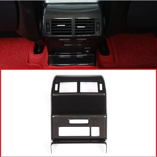 Carbon Fiber For Land Range Rover VELAR 2017 2018 ABS Inner Rear Row Air Conditioning Vent Frame Cover Trim Car Accessories