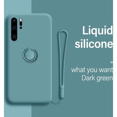 Ultra-thin Silicone Magnetic Phone Case For Huawei P40 P30 P20 Lite Mate 30 20 Pro Honor Ring Bracket Cover