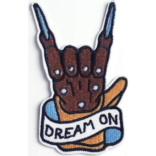 Hand Pacth Hippie Embroidered Patches For Clothes Punk Rock Patches On Clothes Biker Sticker Iron On Patch Badge On Jacket