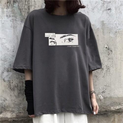 Women Short Sleeve T-shirts Cartoon Printed Oversize Leisure Chic Hip-hop Street Style Womens Harajuku All-match Plus Size 4XL