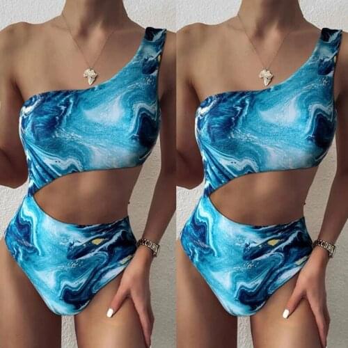 Plus Size Womens Swimsuit High Waist Swimwear One-piece Suit Gradient Print Backless Bathing Suit Push Up Bodysuit Monokini Hot