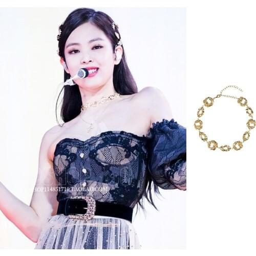 Kpop Seo Yea Ji IU Lee Ji Eun summer street fashion Gold Color necklace women irregular texture round Ring necklace Jewelry
