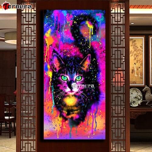 Animals 5d mosaic Diamond Painting Starry rainbow cat diamond Embroidery full square&round Diamond cross stitch home decor large