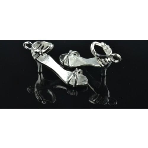 10pcs Silver Plated high-heeled shoes Charms alloy Pendants for Bracelet Necklace Jewelry Making Accessories DIY 28*25*9mm N119