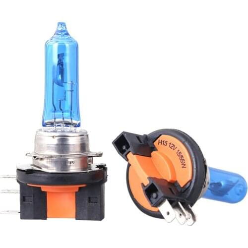 2Pcs H15 12V 55W 15W H15 Xenon Super White 6000K Car Headlight Bulbs Lamp Car Light Source Bulbs Auto Head Lamp Bulb