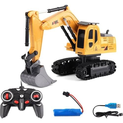 2021 New RC Excavator Toy 2.4Ghz 6 Channel 1:24 RC Engineering Car Alloy And Plastic Excavator 6CH RTR For Kids Christmas Gift