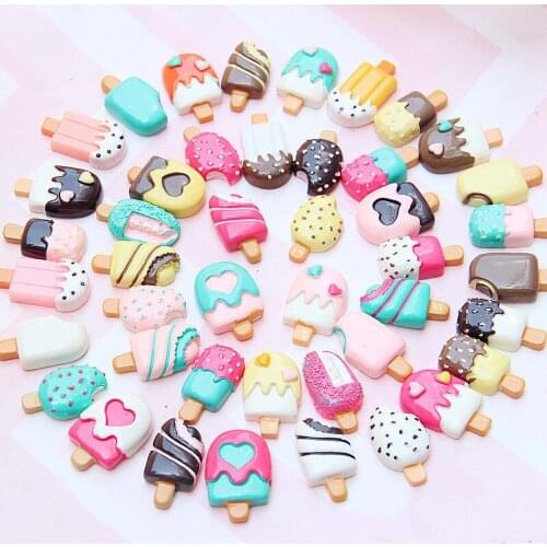 30pcs Diy Resin Charms Slime Supplies Additions Decor for Slimes All Filler Cute Summer Ice Cream Candy Phone Case Accessories