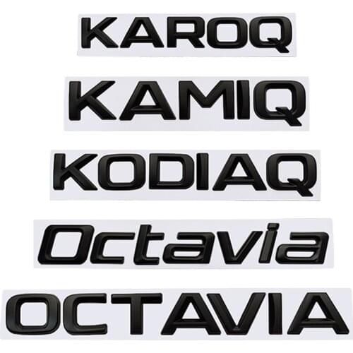 3D Metal Letters Emblem Logo For SKODA KAROQ KAMIQ KODIAQ OCTAVIA OCTAVIA Car Styling Car Front Rear Trunk Badge Sticker