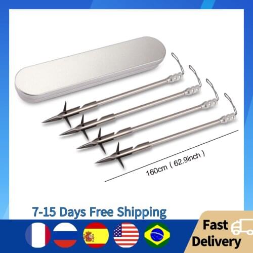 4pcs Stainless Steel Fishing Darts Slingshot Catapult Fishing Broadhead Archery Arrowhead Tips