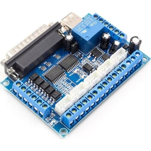 5 axis CNC Breakout Board Stepper Motor Driver MACH3 Parallel Port Control Module Controller with Optical Coupler USB Cable