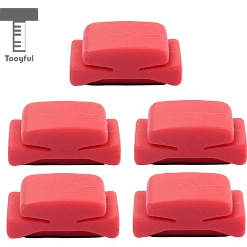 Tooyful 5pcs Guitar String Picks Plectrum Holder Clamp Clip Red Guitar Accs