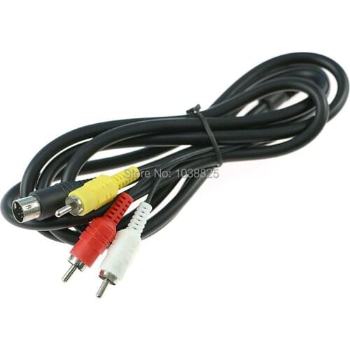 50pcs/lot High Quality 6FT 1800mm Retro-bit AV RCA Audio Video Cable For Sega Genesis 2 Connection Cord