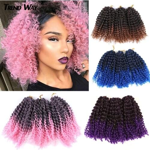 8Inch Synthetic Crochet Braids Hair Extensions Marley Bob Hair Braids Afro Kinky Curly Twist Hair 3 pcs/pack Ombre Braiding Hair