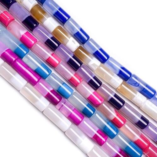 Natural Stone Beads High Quality Cylindrical Agate Punch Loose Beads For Jewelry Making DIY Necklace Bracelet Anklet Accessory