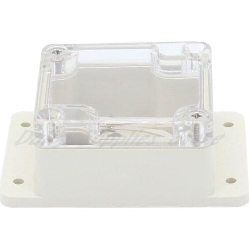 1pcs 65x58x35mm Plastic case security power supply case transparent instrument case outdoor wiring waterproof box with ear