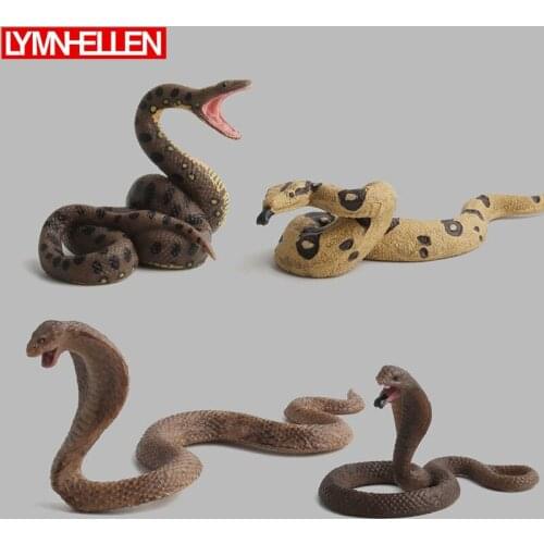 New Simulation Wild Animals Snake Model Python Cobra Action Figure Figurine Home Decoration Education Kids Know Toys Gifts