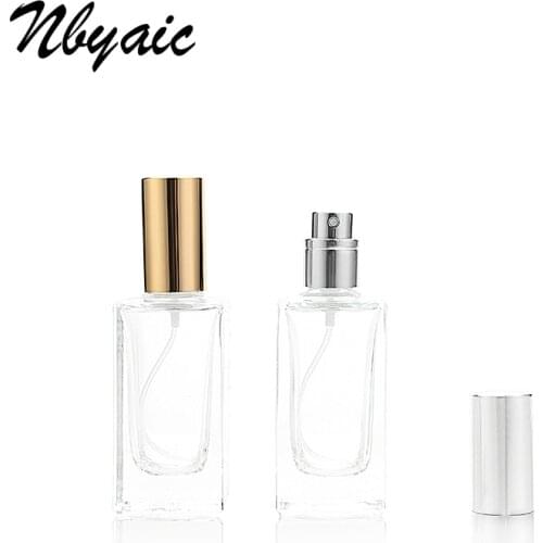 Nbyaic 1pcs 30ml transparent glass, perfume, bottling, perfume spray, empty bottle, mist, makeup, water, portable perfume bottle
